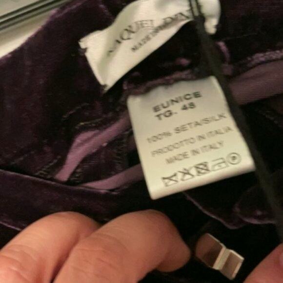 Raquel Diniz silk velvet flared pants Purple size 12 - Picture 8 of 11